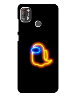 Чехол для TECNO POP 4 Pro с картинкой «Among Us неоновое сияние»