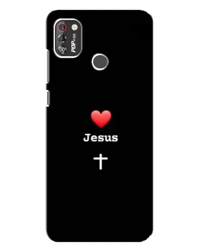 Чехол для TECNO POP 4 Pro с картинкой «Сердце - Jesus»