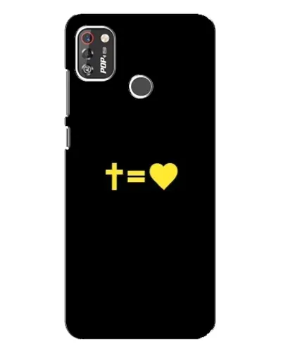 Чехол для TECNO POP 4 Pro с картинкой «Сердце и Крест»