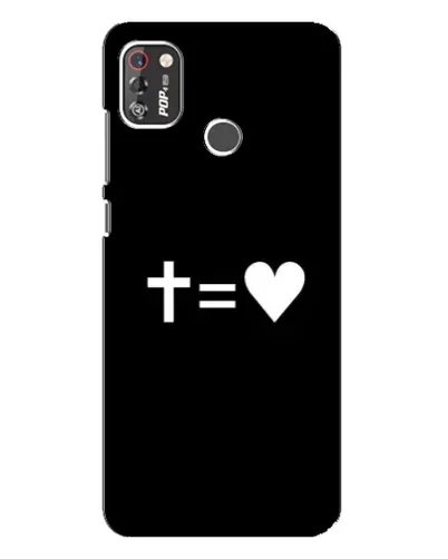 Чехол для TECNO POP 4 Pro с картинкой «Крест и Сердце»