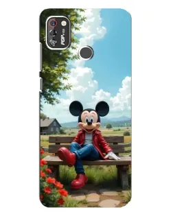 Чехол для TECNO POP 4 Pro с картинкой «Микки на скамейке»