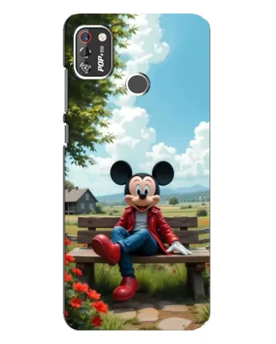 Чехол для TECNO POP 4 Pro с картинкой «Микки на скамейке» Чехол для TECNO POP 4 Pro с картинкой «Микки на скамейке»