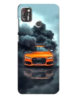 Чехол для TECNO POP 4 Pro с картинкой «Audi в облаках дыма»