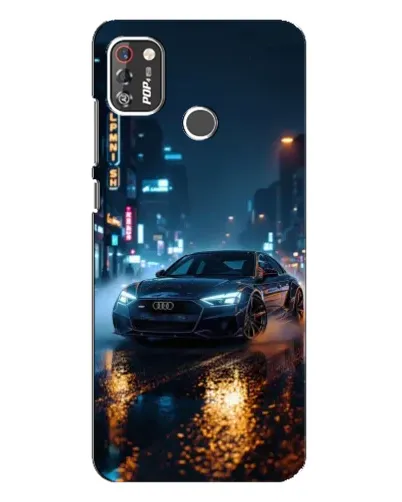 Чехол для TECNO POP 4 Pro с картинкой «Ночной город и Audi» Чехол для TECNO POP 4 Pro с картинкой «Ночной город и Audi»