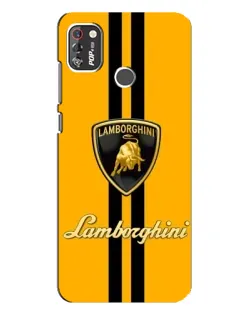 Чохол для TECNO POP 4 Pro з картинкою «Lamborghini Stripe жовтий»