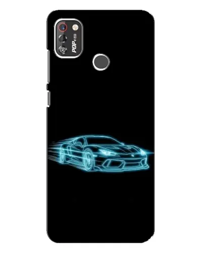 Чехол для TECNO POP 4 Pro с картинкой «Неоновый контур Lamborghini» Чехол для TECNO POP 4 Pro с картинкой «Неоновый контур Lamborghini»