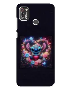 Чохол для TECNO POP 4 Pro з картинкою «Stitch у квітах»