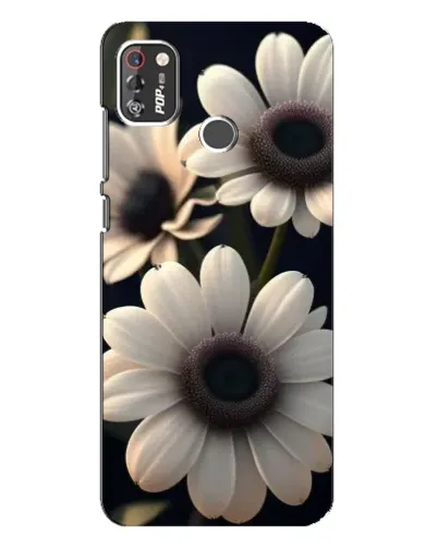 Чехол для TECNO POP 4 Pro с картинкой «Белые маргаритки макро»