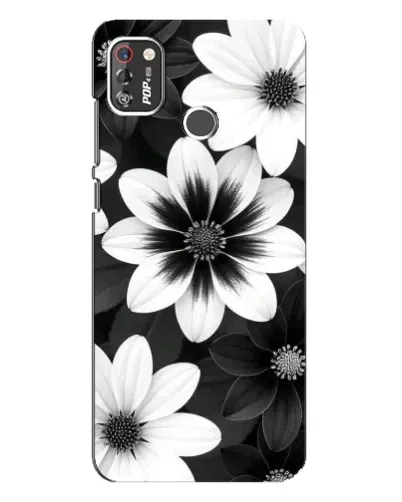 Чехол для TECNO POP 4 Pro с картинкой «Монохромные астры»