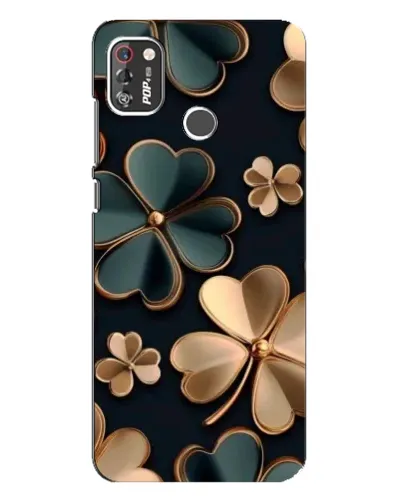 Чехол для TECNO POP 4 Pro с картинкой «Клевер в золоте»