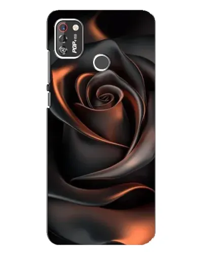 Чехол для TECNO POP 4 Pro с картинкой «Шелковая черная роза»