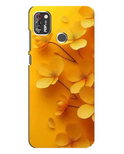 Чехол для TECNO POP 4 Pro с картинкой «Золотые лепестки»