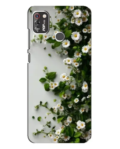 Чехол для TECNO POP 4 Pro с картинкой «Ветка мелких белых цветов»