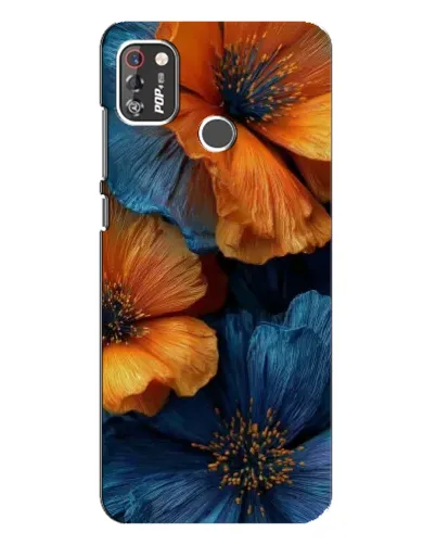 Чехол для TECNO POP 4 Pro с картинкой «Яркая сине-оранжевая флора» Чехол для TECNO POP 4 Pro с картинкой «Яркая сине-оранжевая флора»