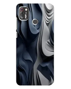 Чохол для TECNO POP 4 Pro з картинкою «Об'ємні сині складки»