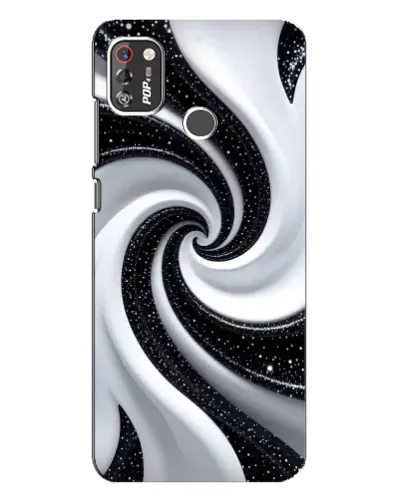 Чехол для TECNO POP 4 Pro с картинкой «Черно-белая спираль»