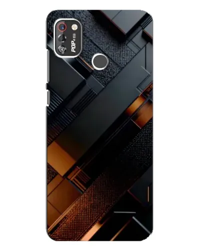 Чехол для TECNO POP 4 Pro с картинкой «Черные геометрические блоки»