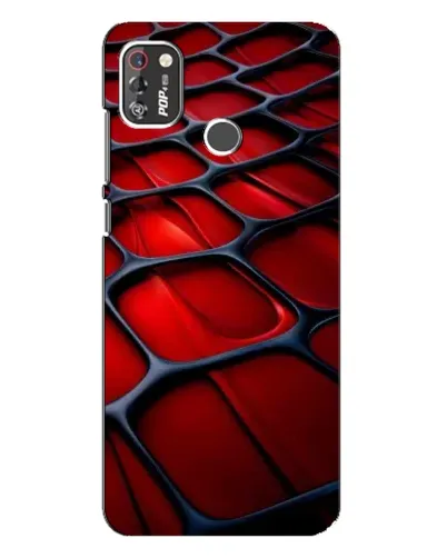 Чехол для TECNO POP 4 Pro с картинкой «Красная глянцевая сетка»
