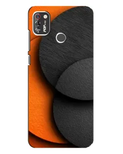 Чехол для TECNO POP 4 Pro с картинкой «Геометрия оранжевых кругов»