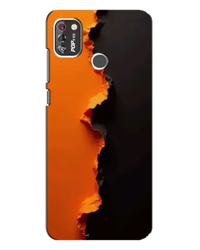 Чехол для TECNO POP 4 Pro с картинкой «Оранжевый разлом»