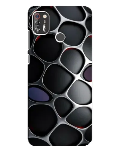Чехол для TECNO POP 4 Pro с картинкой «Объемная темная решетка»