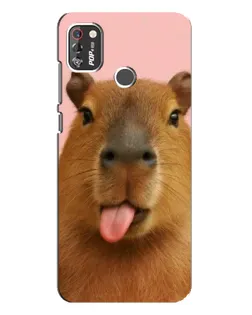 Чехол для TECNO POP 4 Pro с картинкой «Капибара с языком» Чехол для TECNO POP 4 Pro с картинкой «Капибара с языком»