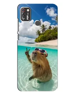 Чехол для TECNO POP 4 Pro с картинкой «Капибара на море» Чехол для TECNO POP 4 Pro с картинкой «Капибара на море»