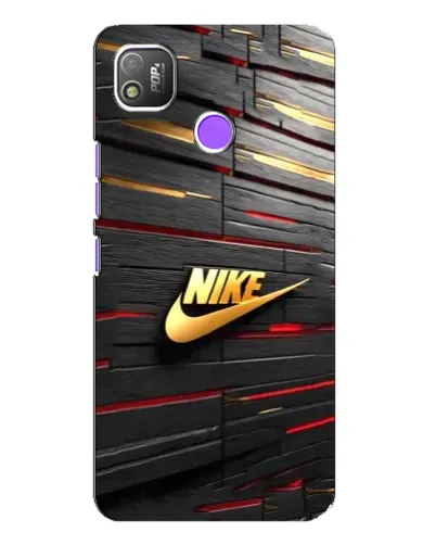 Чехол для TECNO POP 4 с картинкой «Золотой Nike на металле»