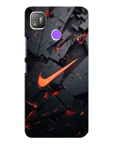 Чехол для TECNO POP 4 с картинкой «Nike — эффект разломов»