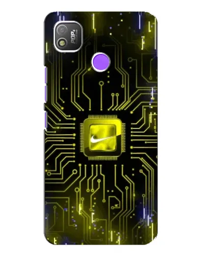 Чехол для TECNO POP 4 с картинкой «Nike — золотая искра»