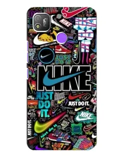 Чехол для TECNO POP 4 с картинкой «Яркий коллаж Nike»