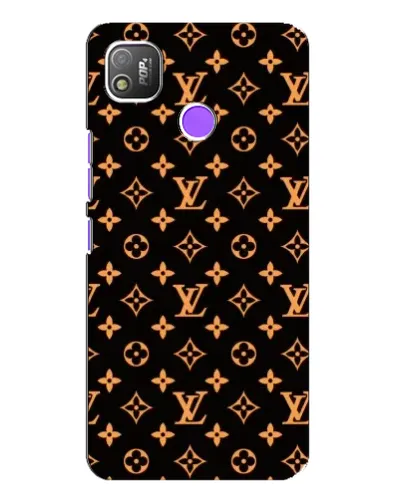 Чехол для TECNO POP 4 с картинкой «Золотая монограмма LV»