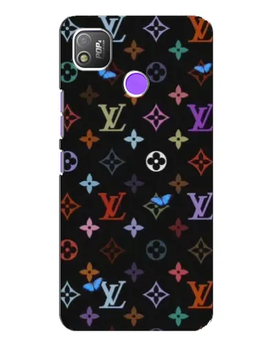 Чехол для TECNO POP 4 с картинкой «Цветная монограмма LV»