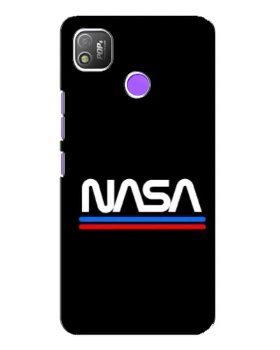 Чехол для TECNO POP 4 с картинкой «NASA — классика Red Blue»