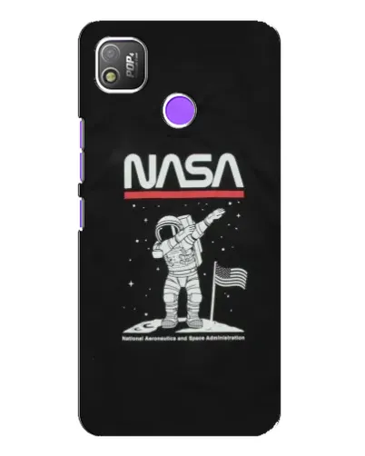 Чехол для TECNO POP 4 с картинкой «NASA — шагаем по Луне»