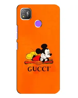 Чехол для TECNO POP 4 с картинкой «Микки Маус Gucci — оранж»