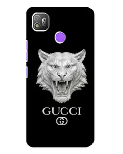 Чехол для TECNO POP 4 с картинкой «Gucci — серебряный лев»