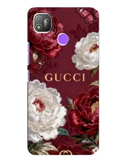 Чехол для TECNO POP 4 с картинкой «Gucci — бордовые розы»