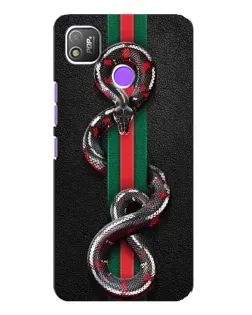 Чехол для TECNO POP 4 с картинкой «Gucci — змея на полосе»