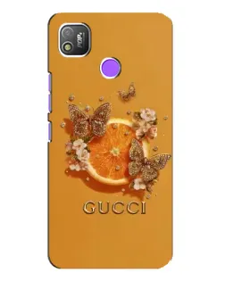 Чехол для TECNO POP 4 с картинкой «Gucci — золотые бабочки»