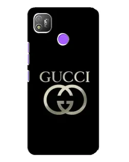 Чехол для TECNO POP 4 с картинкой «Gucci — золото на черном»