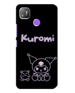 Чехол для TECNO POP 4 с картинкой «Kuromi — черный минимализм»