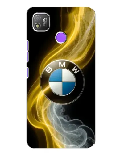Чехол для TECNO POP 4 с картинкой «Золотистый дым BMW»