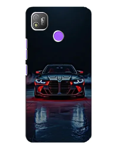 Чехол для TECNO POP 4 с картинкой «BMW на мокрой дороге»