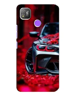 Чехол для TECNO POP 4 с картинкой «Спортивная BMW и цветы» Чехол для TECNO POP 4 с картинкой «Спортивная BMW и цветы»