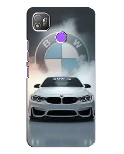Чехол для TECNO POP 4 с картинкой «BMW в белом дыму» Чехол для TECNO POP 4 с картинкой «BMW в белом дыму»