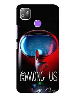 Чохол для TECNO POP 4 з картинкою «Червоний імпостер — макро»