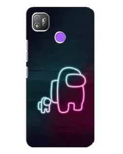 Чохол для TECNO POP 4 з картинкою «Among Us неон-арт»