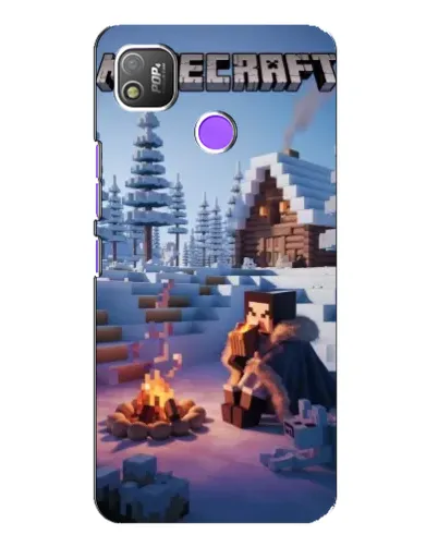 Чохол для TECNO POP 4 з картинкою «Зимовий Minecraft» Чохол для TECNO POP 4 з картинкою «Зимовий Minecraft»