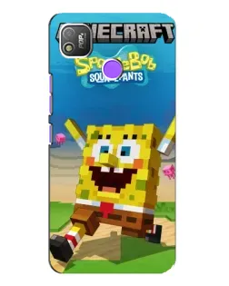 Чохол для TECNO POP 4 з картинкою «Губка Боб Minecraft» Чохол для TECNO POP 4 з картинкою «Губка Боб Minecraft»
